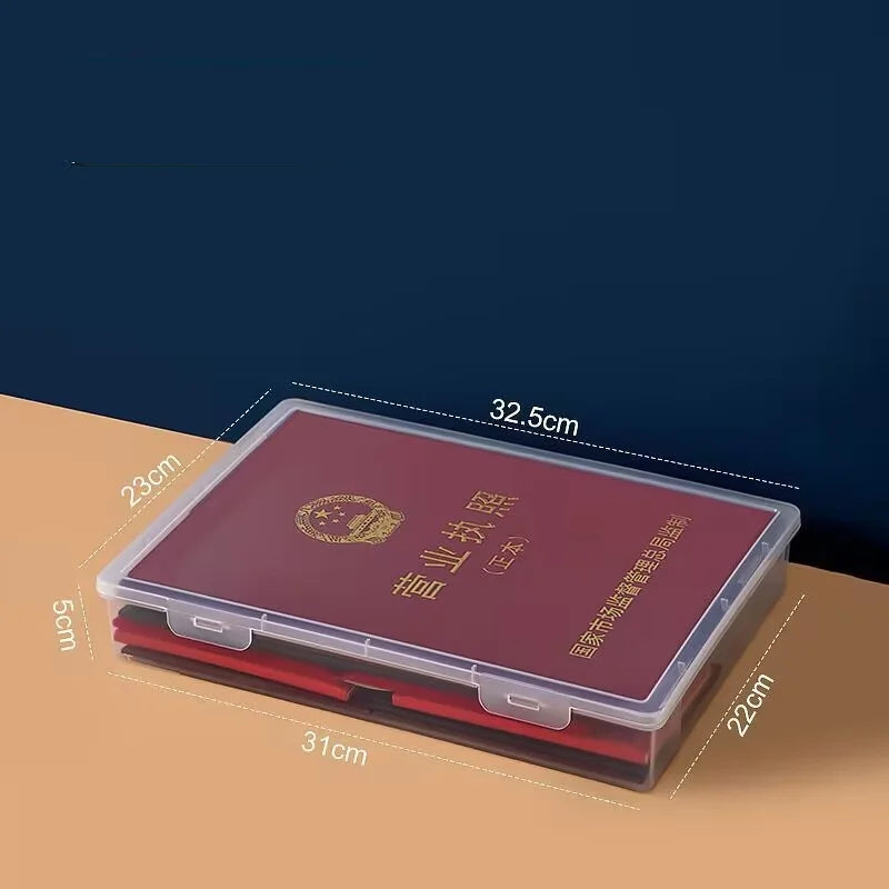 1Pc Transparent Storage Container Plastic Dustproof Box Stationery Jewelry Portable Large Capacity A4 A5 File Organizer Supplies