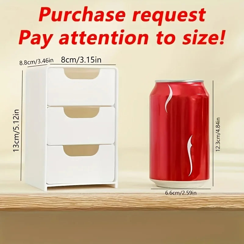 Mini Chic 3-Tier Drawer Organizer for Desk Perfect for Office Supplies, Jewelry Cosmetics Storage Desk Organizer