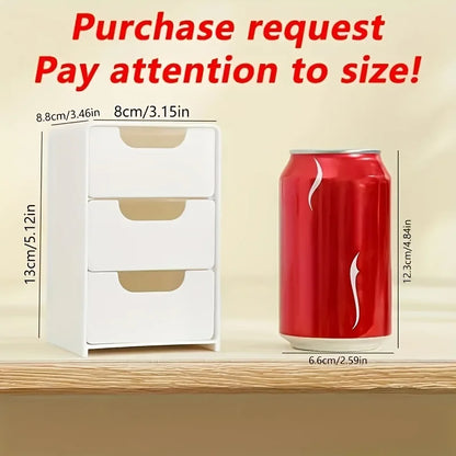 Mini Chic 3-Tier Drawer Organizer for Desk Perfect for Office Supplies, Jewelry Cosmetics Storage Desk Organizer