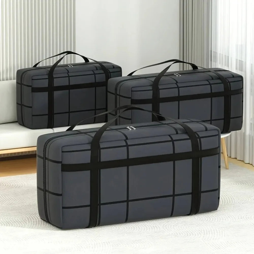 1PC Large Capacity and Super Load-bearing Black Composite Material Storage Bag, Dustproof and Moisture-proof with Zipper