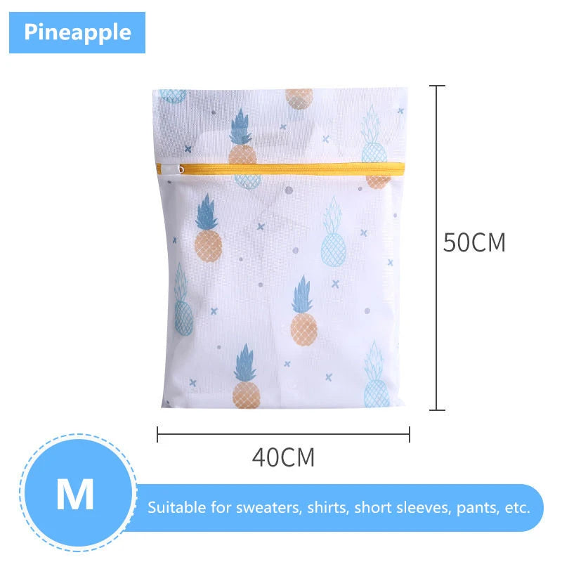 Laundry Bag Fine Mesh Cute Printted Washing Bags For Washing Machine Clothes Organizer Underwear Bra Clean Basket Multiple Sizes