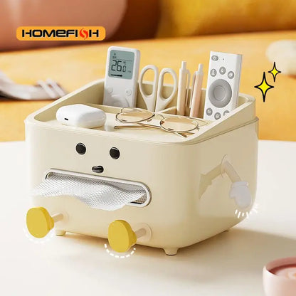 Back To School Paper Towel Box Household Living Room Bedroom Bedside Multi-function Student Dorm Desktop Organizer Box