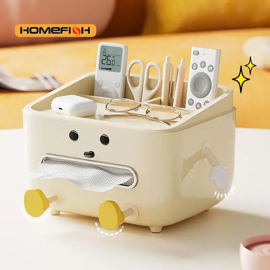 Back To School Paper Towel Box Household Living Room Bedroom Bedside Multi-function Student Dorm Desktop Organizer Box
