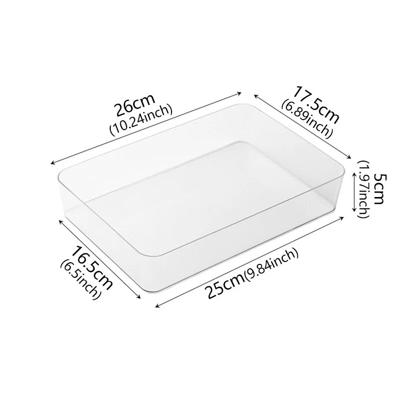 Clear Drawer Organizer Boxes Transparent Plastic Storage Bins Bedroom Dresser Office Storage Box for Makeup Jewelries Gadgets