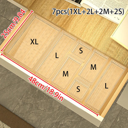 Transparent PET Multi-Compartment Drawer Organizer Cosmetic Makeup Storage Box Slide-Tracked Stackable for Desktop Kitchen Bathr