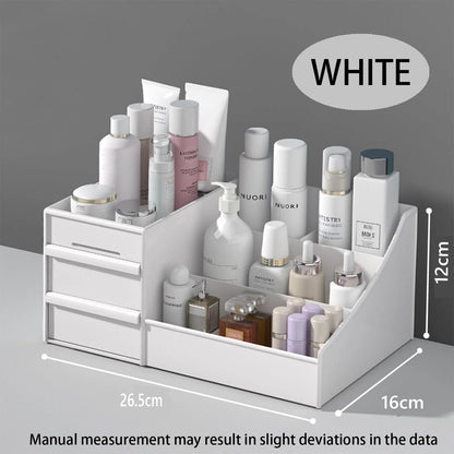 Cosmetic Display Case Desk Storage Box with Clear Drawers Large Capacity Makeup Brush Organizer For Bathroom Desktop