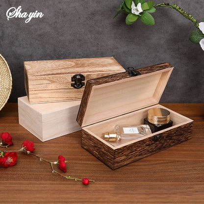1PC Wooden Gift Box - Rectangular Wooden Box - Colored Storage Box - Wooden Gift Packaging Box