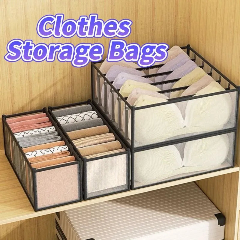 Clothes Organizer Jeans Storage Box Organizer Box Wardrobe Clothes Storage Boxes with Compartments Socks Underwears Bras Storage