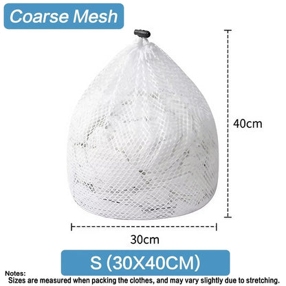 1PC Drawstring Laundry Bag Large Capacity 4 Size Fine Mesh Coarse Mesh Wash Bag For Clothes Jeans Blankets Durable Washing Net