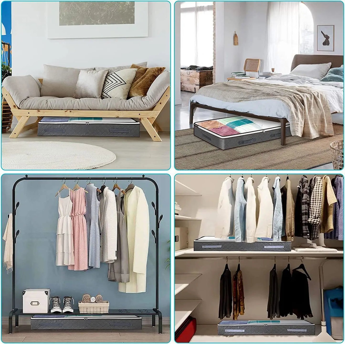 Non-woven Underbed Quilt Storage Bag Organizer Wardrobe Clothes Dust Moisture-proof Finishing Bag Foldable Storage Box