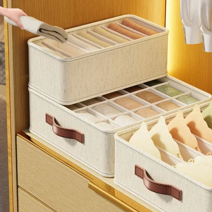 1-5PCS Fabric Drawer Organizers for Underwear Socks Bras - Closet Storage Box with Dividers Foldable Wardrobe Shelf Organizer Se