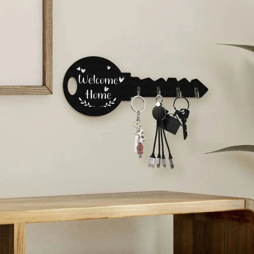 1 Piece Bohemian Style Country Wooden Key Stand with Shelf and Hook - Easy to Install, Space-Saving Wall-Mounted Organizer for Keys, Jackets and More - Suitable for Entrance, Kitchen, Office, Key Hanger