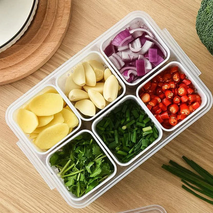 Refrigerator Food Drain Fresh-keeping Box Ginger Garlic Onion Pepper Storage Box Fruit Vegetable Drain Basket Kitchen Organizer