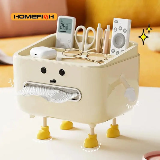 Back To School Paper Towel Box Household Living Room Bedroom Bedside Multi-function Student Dorm Desktop Organizer Box