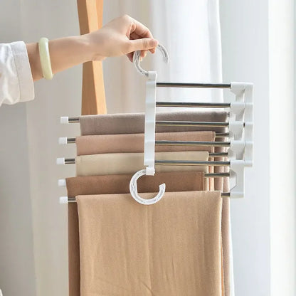 1PC Telescopic Folding Pants Rack, Multi-layer Pants Rack, Pants Hanger, Household Magic Pants Clip, Wardrobe Storage