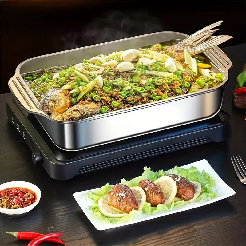 Deep Baking Sheet Stainless Steel Roasting Pan Non-Stick Grilling Trays Oven Accessories Baking Tools Kitchen Accessories
