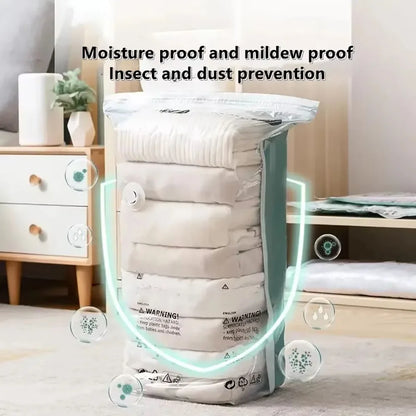 Vacuum Compression Bag No Pumping Clothes Quilt Storage Home Bag Large 3D Vacuum Compression Bags Travel Accessories Reusable