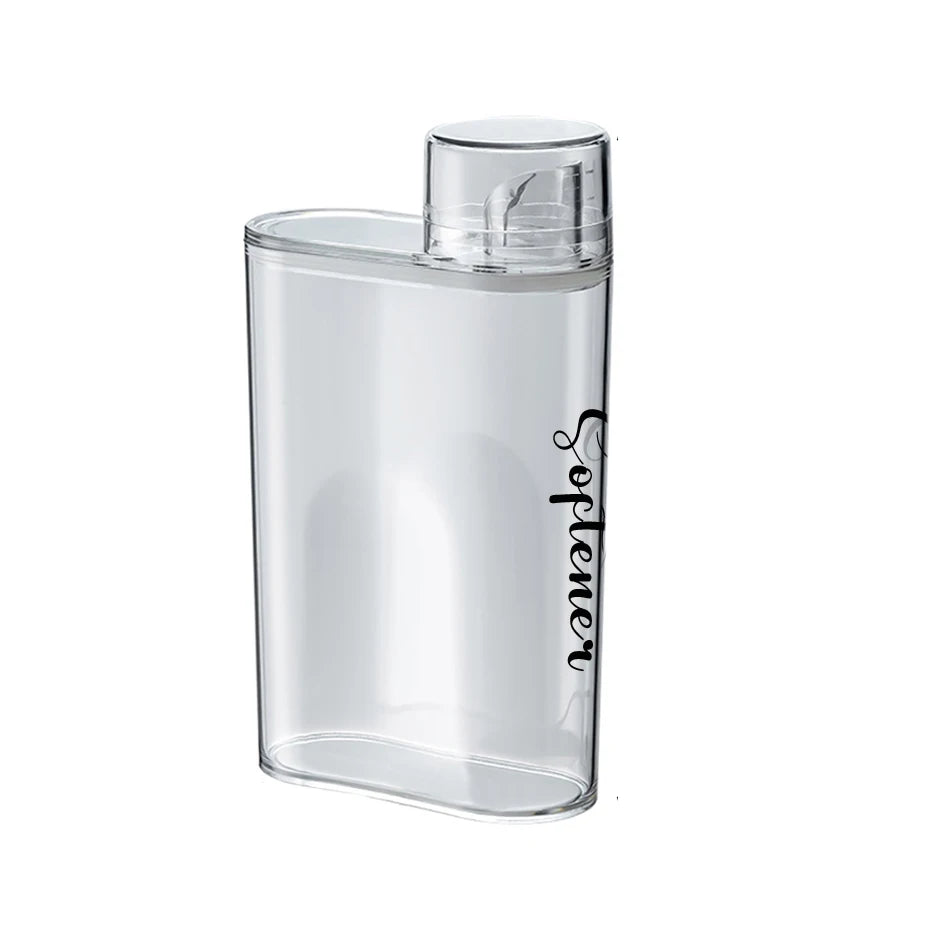 Transparent Laundry Detergent Dispenser Bottle Sealed Tank for Detergent Powder Bleach Softener Laundry Room Organization