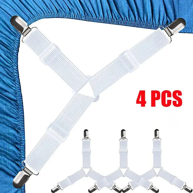 Triangle Bed Sheet Holders Fitted Sheet Clips Adjustable Sheet Suspenders Mattress Gripper Clips for Bed Mattress Cover