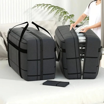 1PC Large Capacity and Super Load-bearing Black Composite Material Storage Bag, Dustproof and Moisture-proof with Zipper