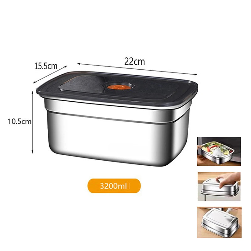 304 Stainless Steel Leak-proof Lunch Box with Lid Bento Box for Outdoor Camping Refrigerator & Freezer Storage Sealed Container